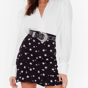 Nasty Gal black and white star skirt